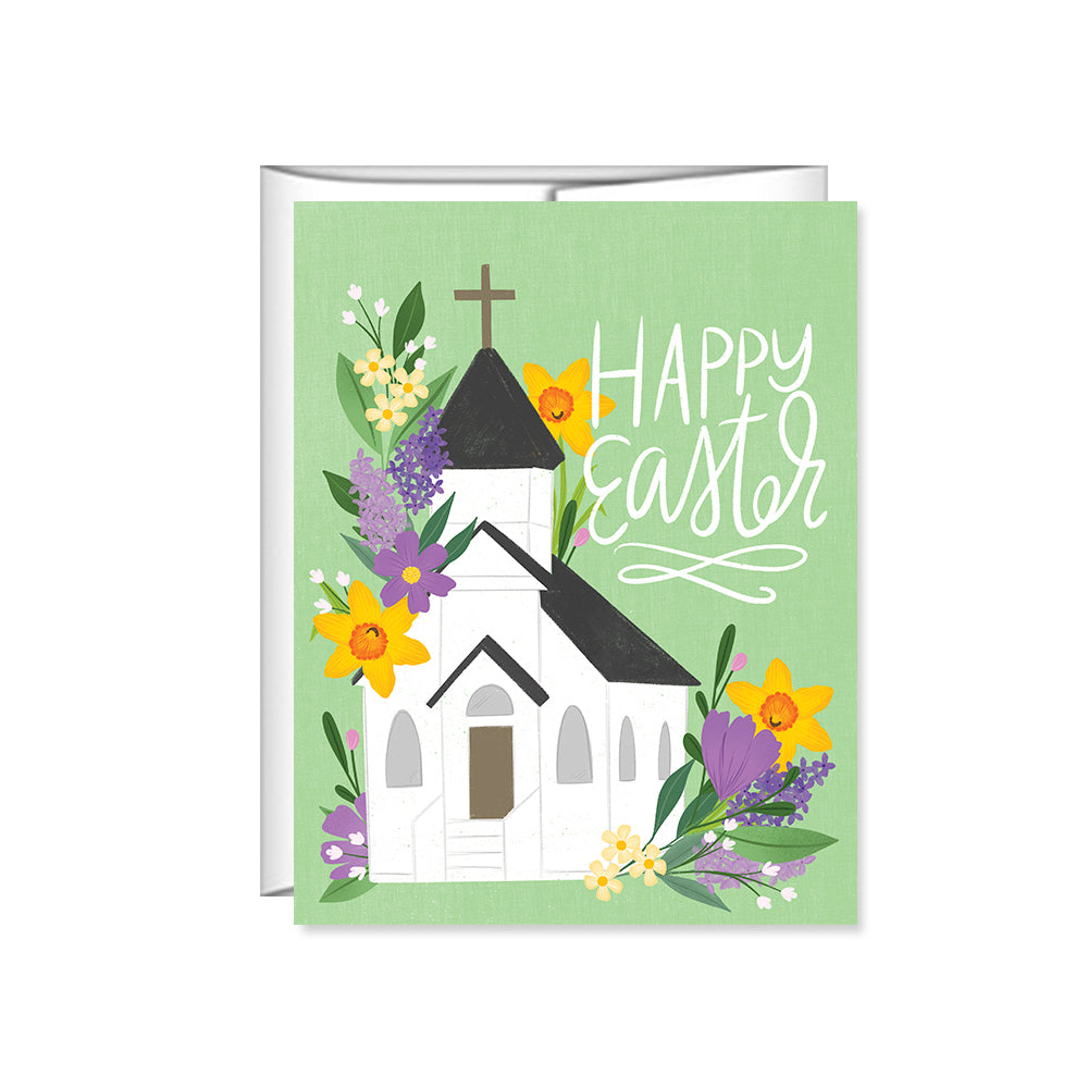 Easter Sunday, Church, Happy Easter card – Pen & Paint